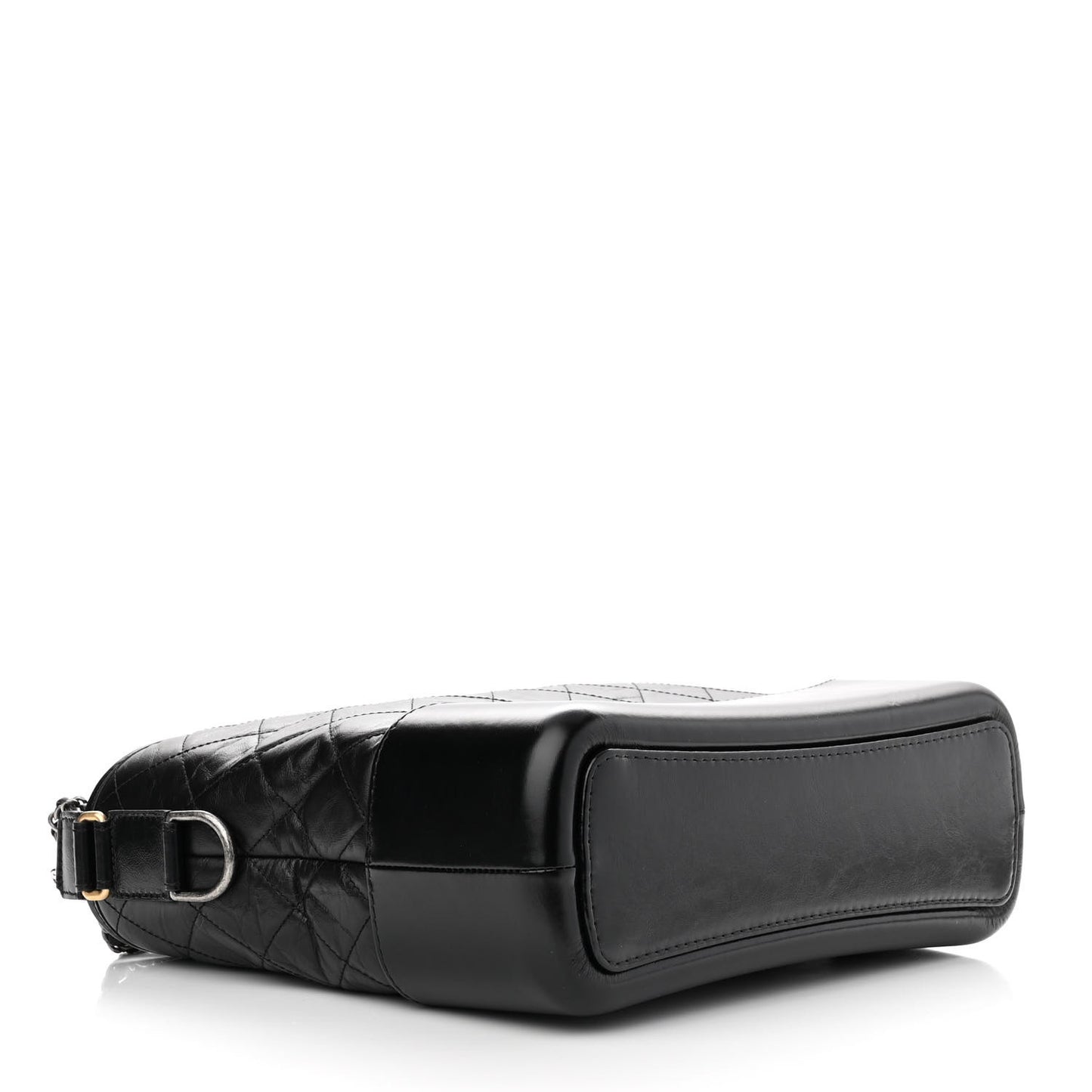 Aged Calfskin Quilted Medium Gabrielle Hobo Black