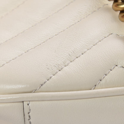 Gucci Calfskin Matelasse Small GG Marmont Shoulder Bag White 11 of 11