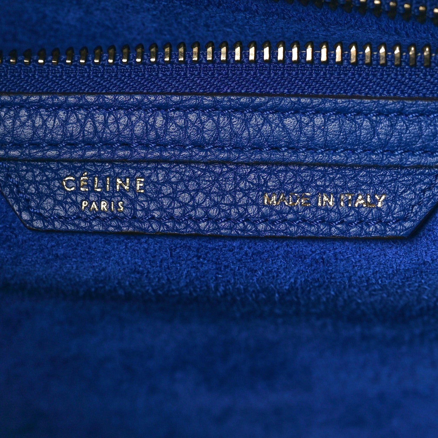 Celine Drummed Calfskin Mini Luggage Indigo 6 of 9