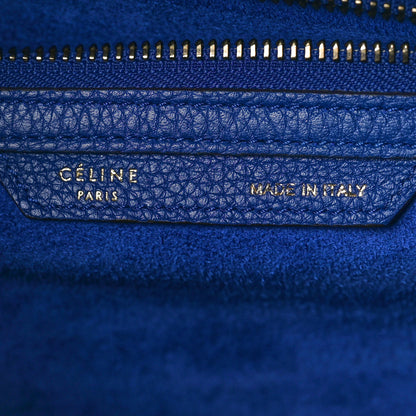 Celine Drummed Calfskin Mini Luggage Indigo 6 of 9