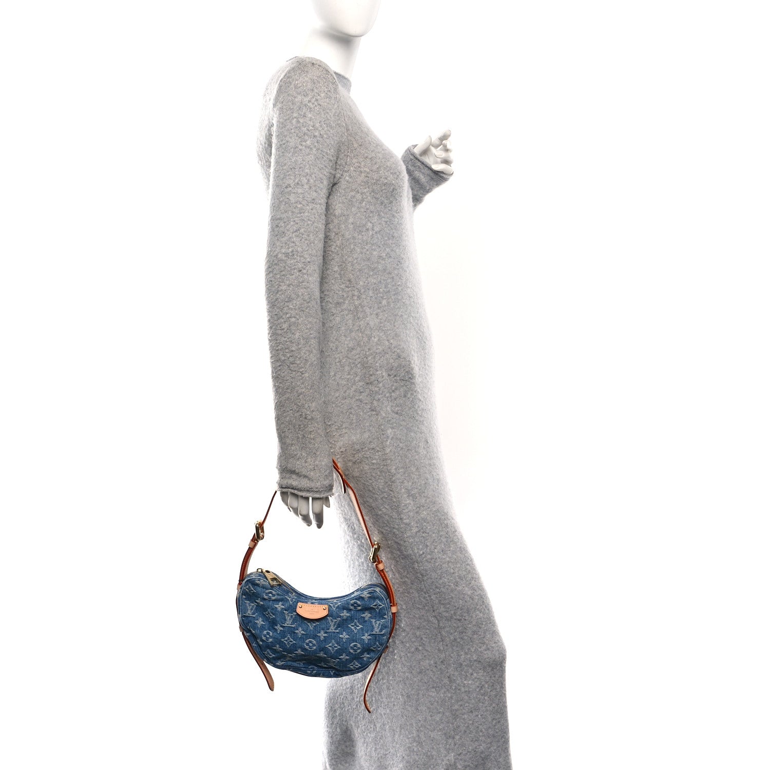 Louis Vuitton Monogram Denim Croissant MM Blue 2 of 10