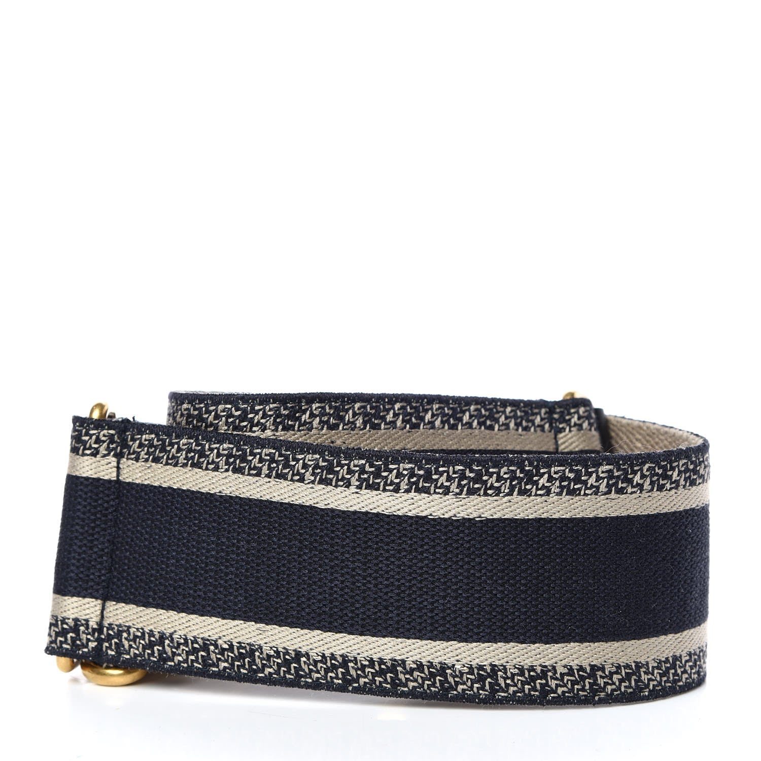 Christian Dior Canvas Embroidered Shoulder Strap Blue 2 of 5