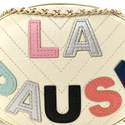 Chanel Embroidered Lambskin Chevron Quilted La Pausa Evening Bag White 8 of 14