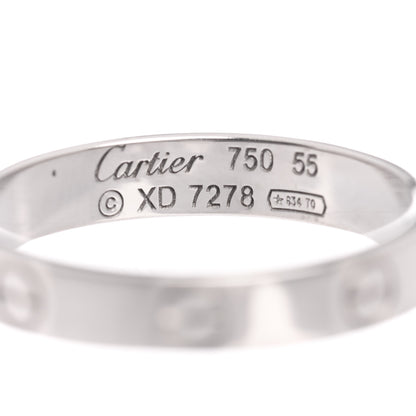 Cartier 18K White Gold 3.5mm LOVE Wedding Band Ring 55 7.25 4 of 5