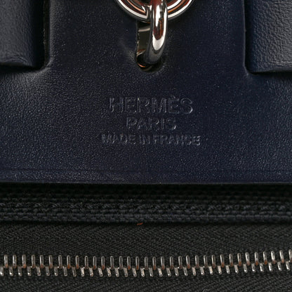 Hermes Military Toile Vache Hunter Herbag Zip PM 31 Black Bleu Indigo 5 of 10