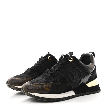 Louis Vuitton Suede Monogram Run Away Sneakers 36 Black 4 of 9