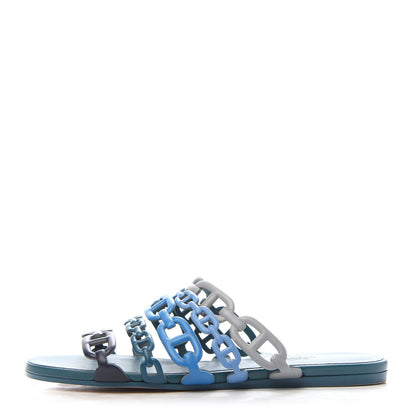 Hermes Nappa Thalassa Sandals 36 Multicolor Bleu Velvet 1 of 8