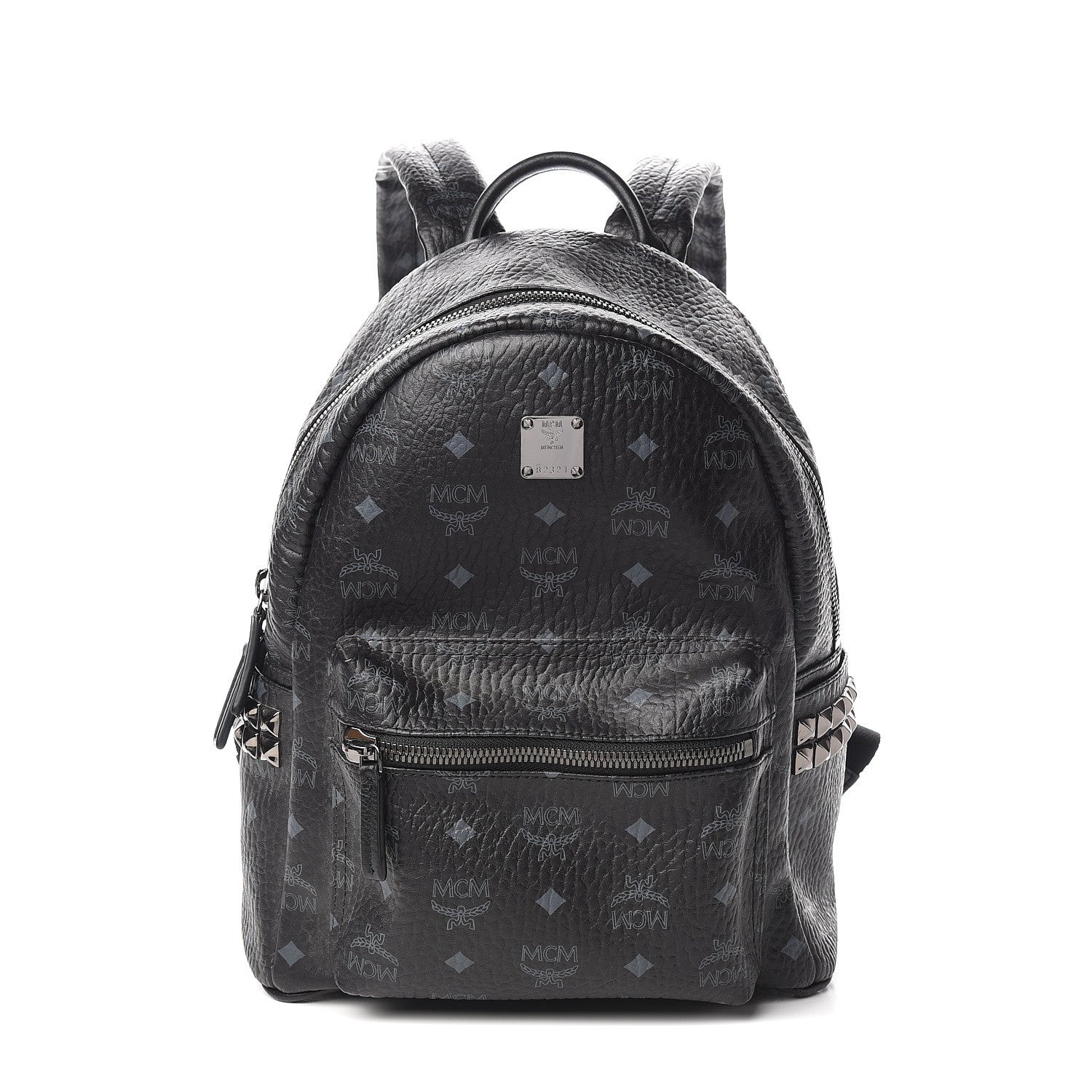 MCM Visetos Small Side Stud Stark Backpack Black 1 of 10