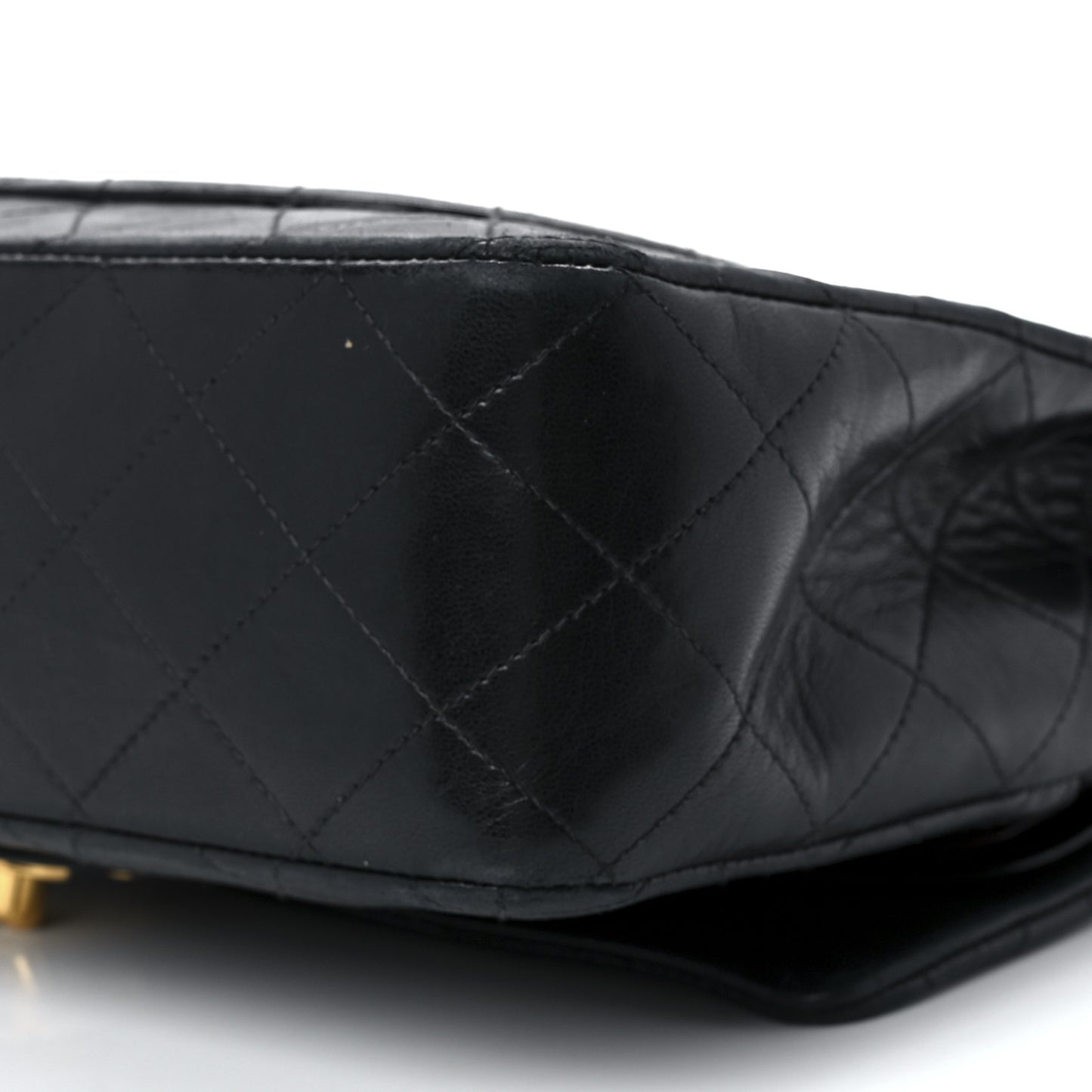 Lambskin Quilted Medium Double Flap Black