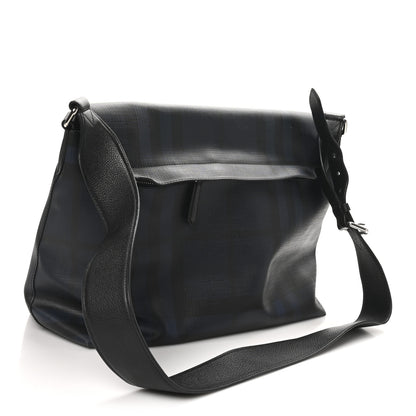 Burberry London Check Large Burleigh Messenger Blue Black 3 of 10