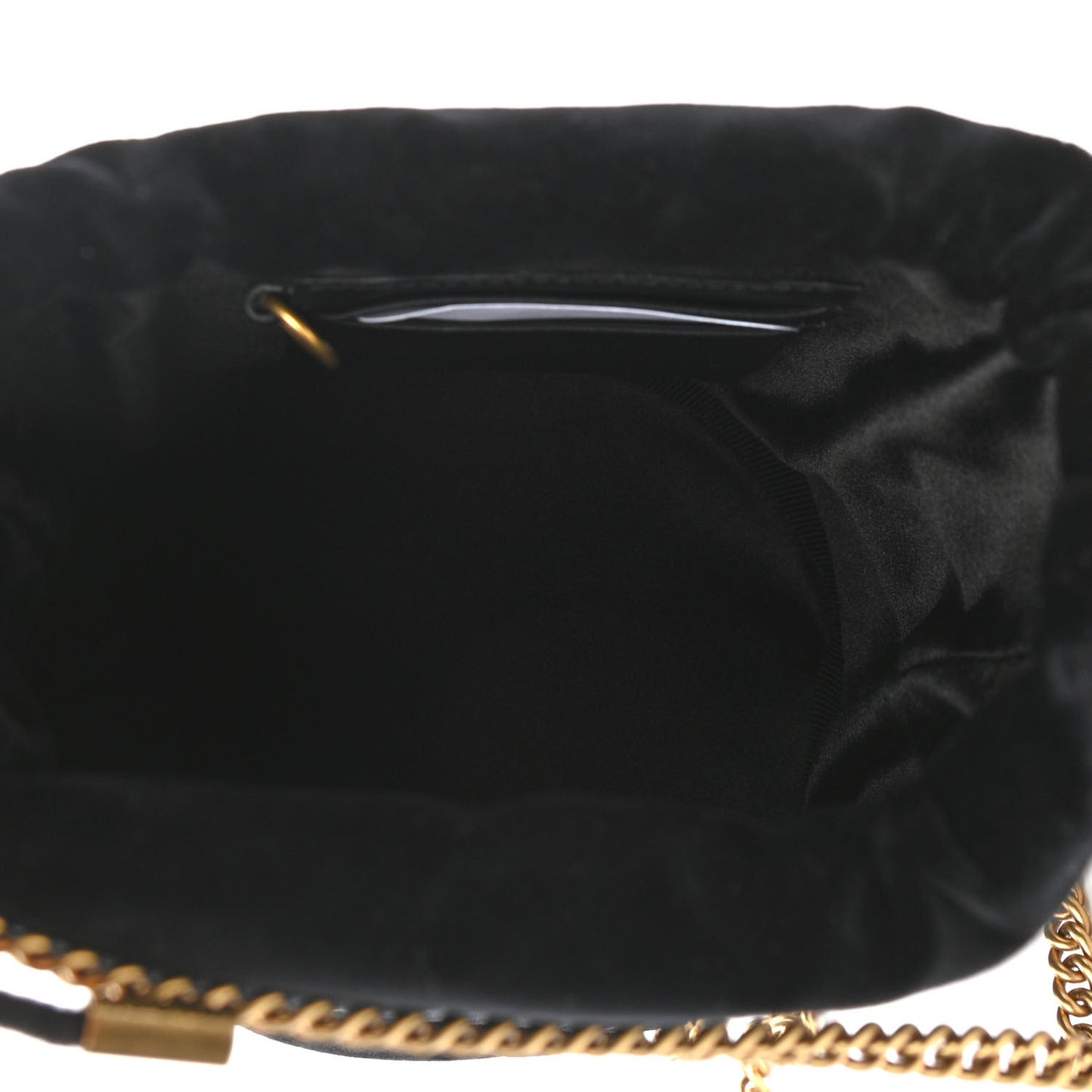 Velvet Matelasse Mini GG Marmont 2.0 Bucket Bag Black