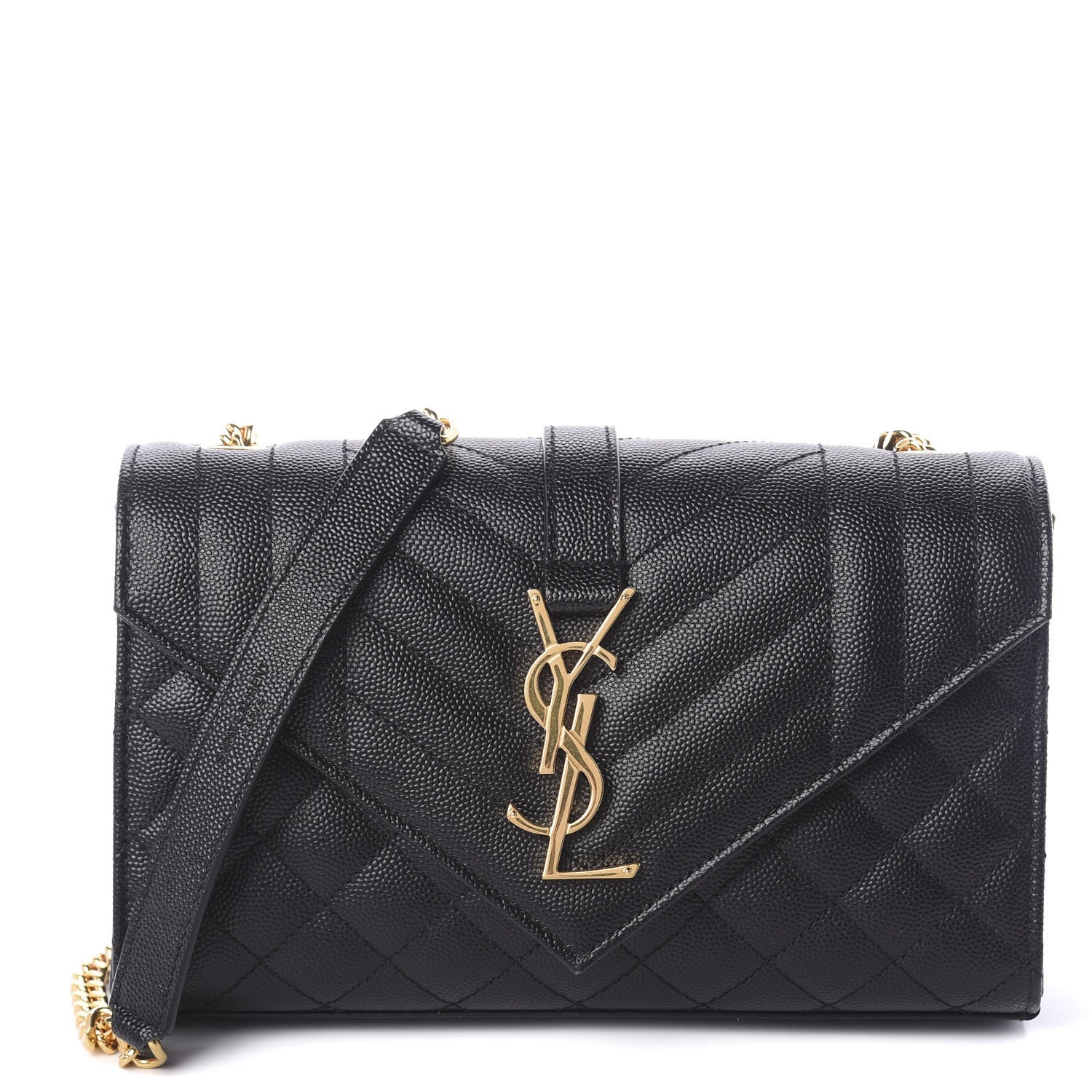 Saint Laurent Grain De Poudre Textured Mixed Matelasse Triquilt Small Monogram Satchel Black 1 of 9