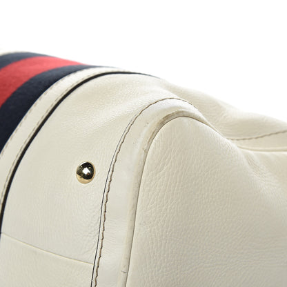 Gucci Calfskin Vintage Web Medium Boston White 10 of 16