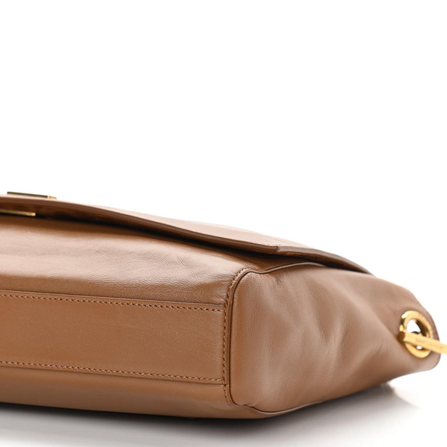Smooth Calfskin Suede Medium Reversible Monogram Kate Satchel Light Ochre