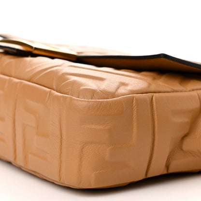 Fendi Nappa FF 1974 Embossed Baguette Miele Scuro 10 of 11