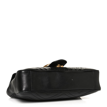 Gucci Calfskin Matelasse Medium GG Marmont Shoulder Bag Black 4 of 11