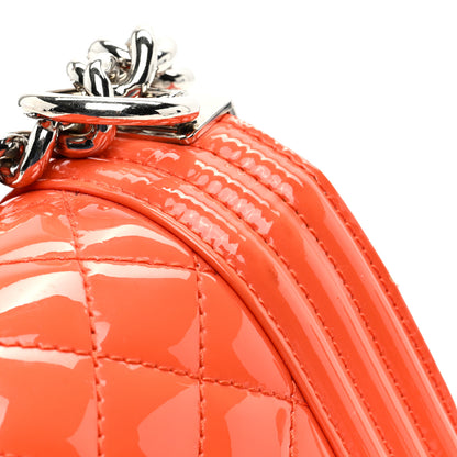 Chanel Patent Calfskin Quilted Small Plexiglass Boy Flap Orange 12 of 13