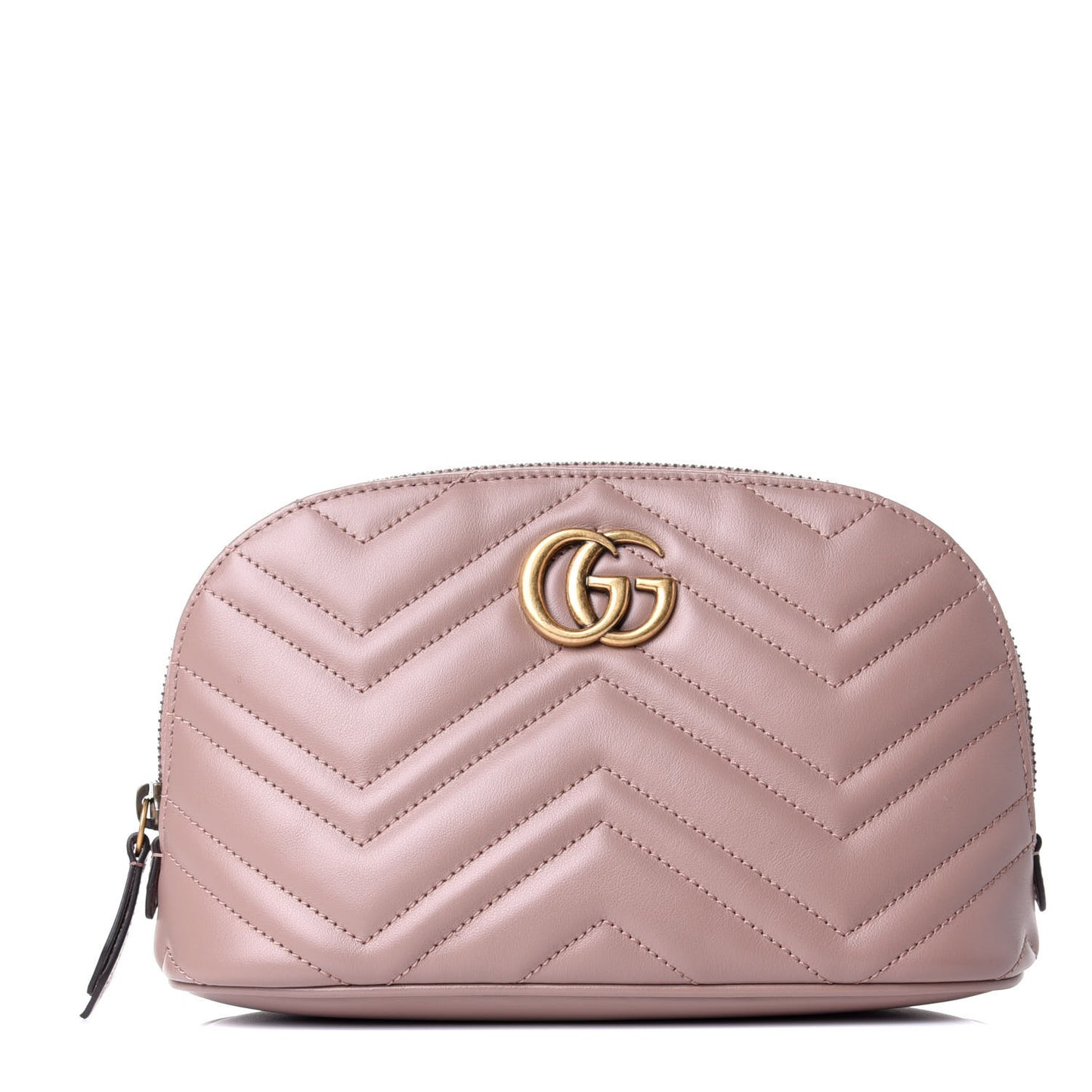 Calfskin Matelasse Large GG Marmont Pouch Cosmetic Case Porcelain Rose