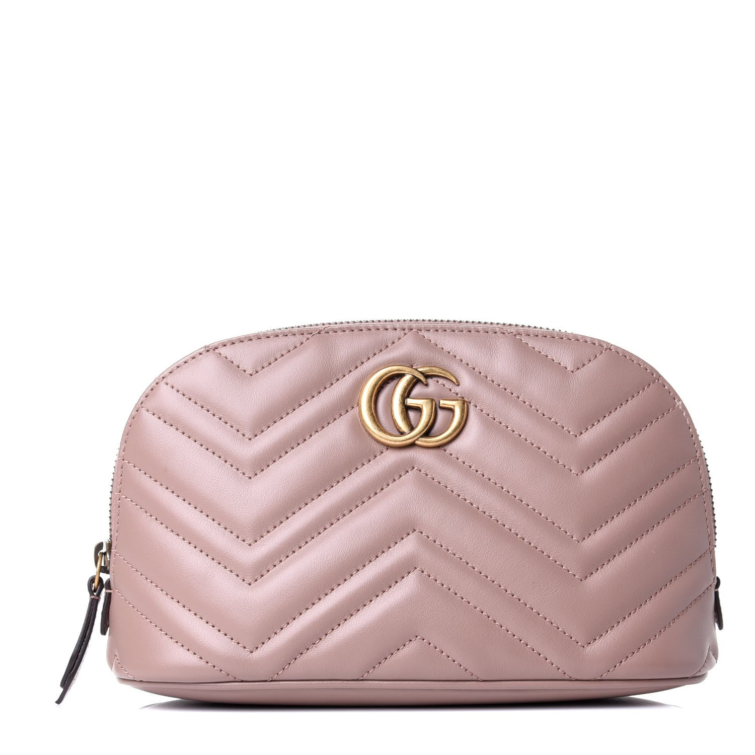 Gucci Calfskin Matelasse Large GG Marmont Pouch Cosmetic Case Porcelain Rose 1 of 8