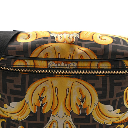 Fendi X VERSACE Nylon Cuoio Romano Fendace FF Baroque Belt Bag Black Gold 7 of 9