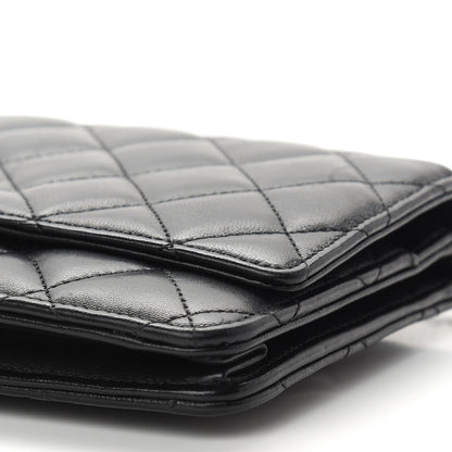 Chanel Lambskin Quilted Wallet On Chain WOC Black 10 of 10