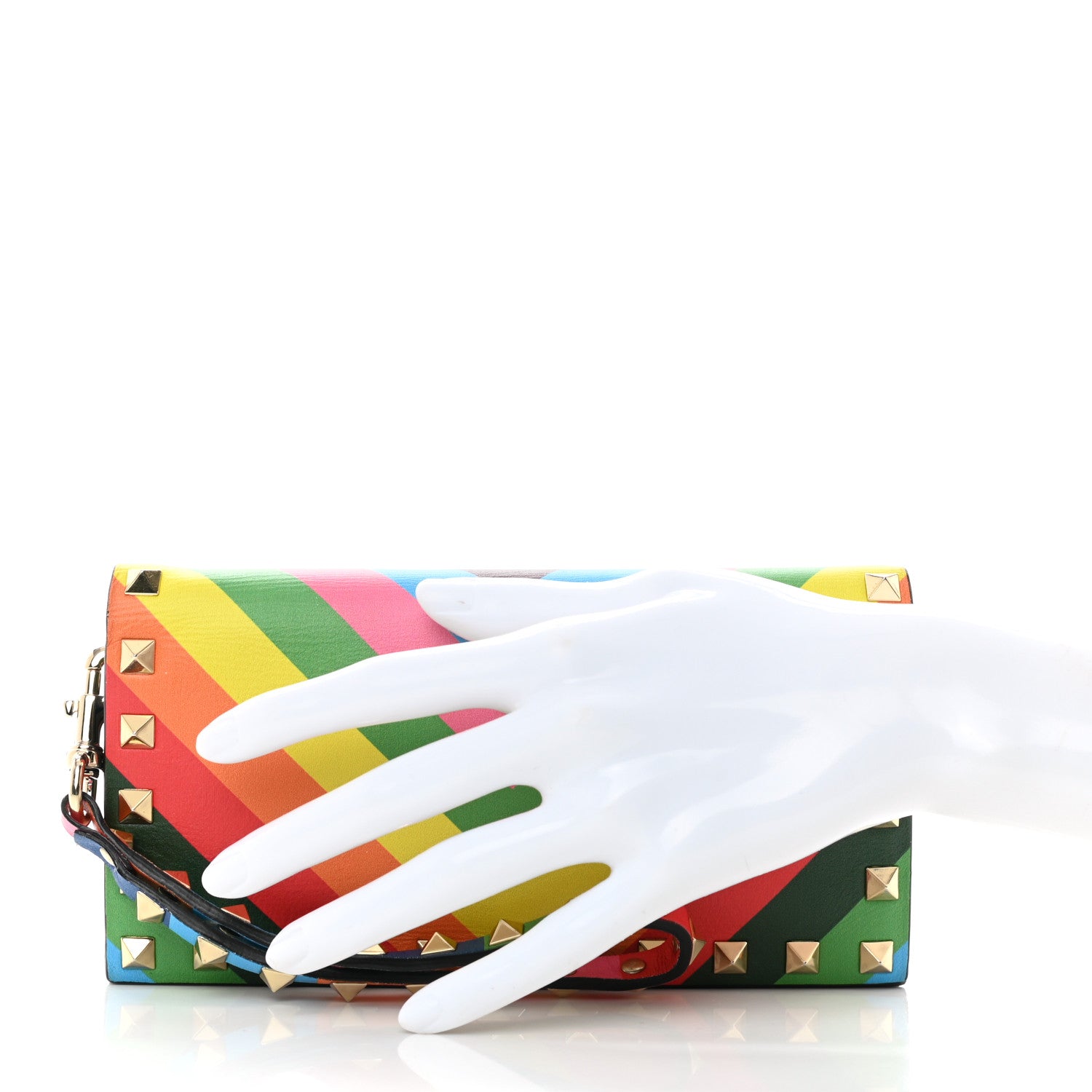Valentino Garavani Vitello 1973 Rockstud Wristlet Wallet Multicolor 2 of 11