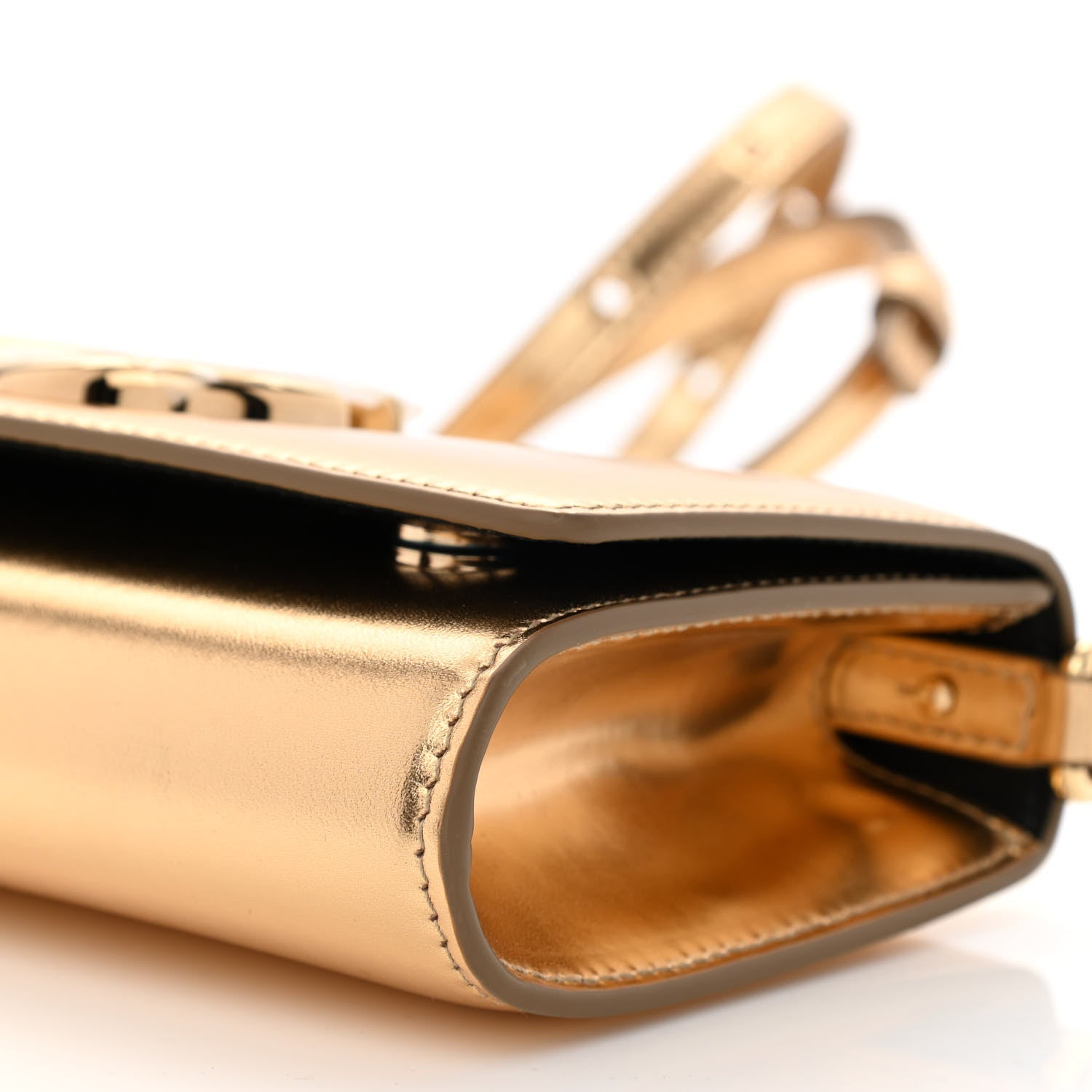 Dolce & Gabbana Metallic Lambskin DG 3.5 Clutch Gold 10 of 10