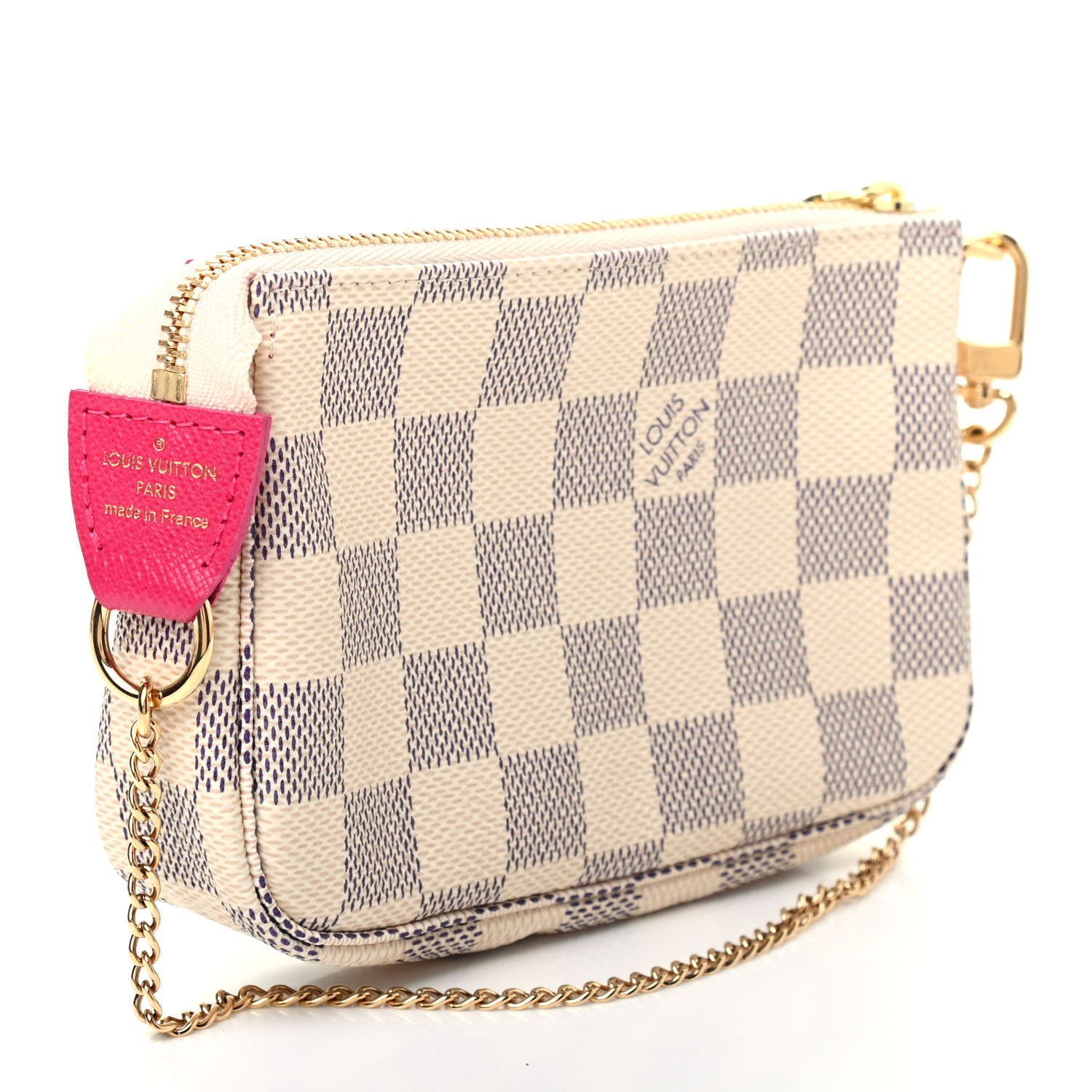 Louis Vuitton Damier Azur 2021 Christmas Animation Hollywood Mini Pochette Accessories Fuchsia 3 of 7