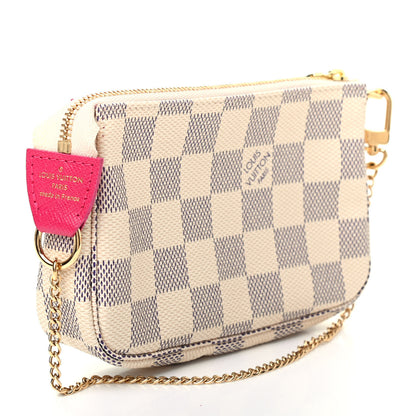 Louis Vuitton Damier Azur 2021 Christmas Animation Hollywood Mini Pochette Accessories Fuchsia 3 of 7