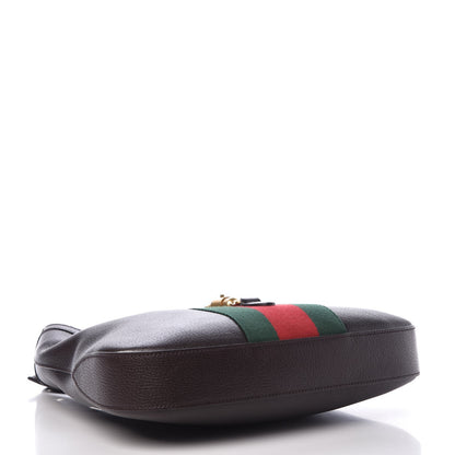 Gucci Soft Grained Calfskin Web Medium Jackie Hobo Dark Brown 5 of 10