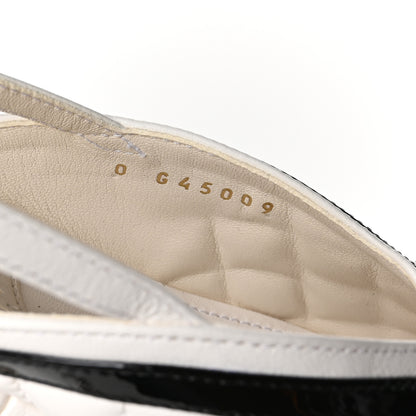 Chanel Lambskin Patent Quilted CC Platform Sandals 36 White Black 8 of 9