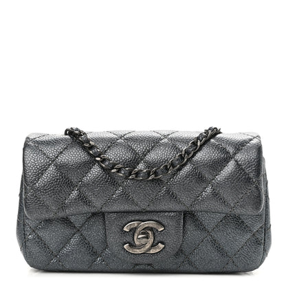 Chanel Metallic Caviar Quilted Extra Mini Flap Charcoal 1 of 11