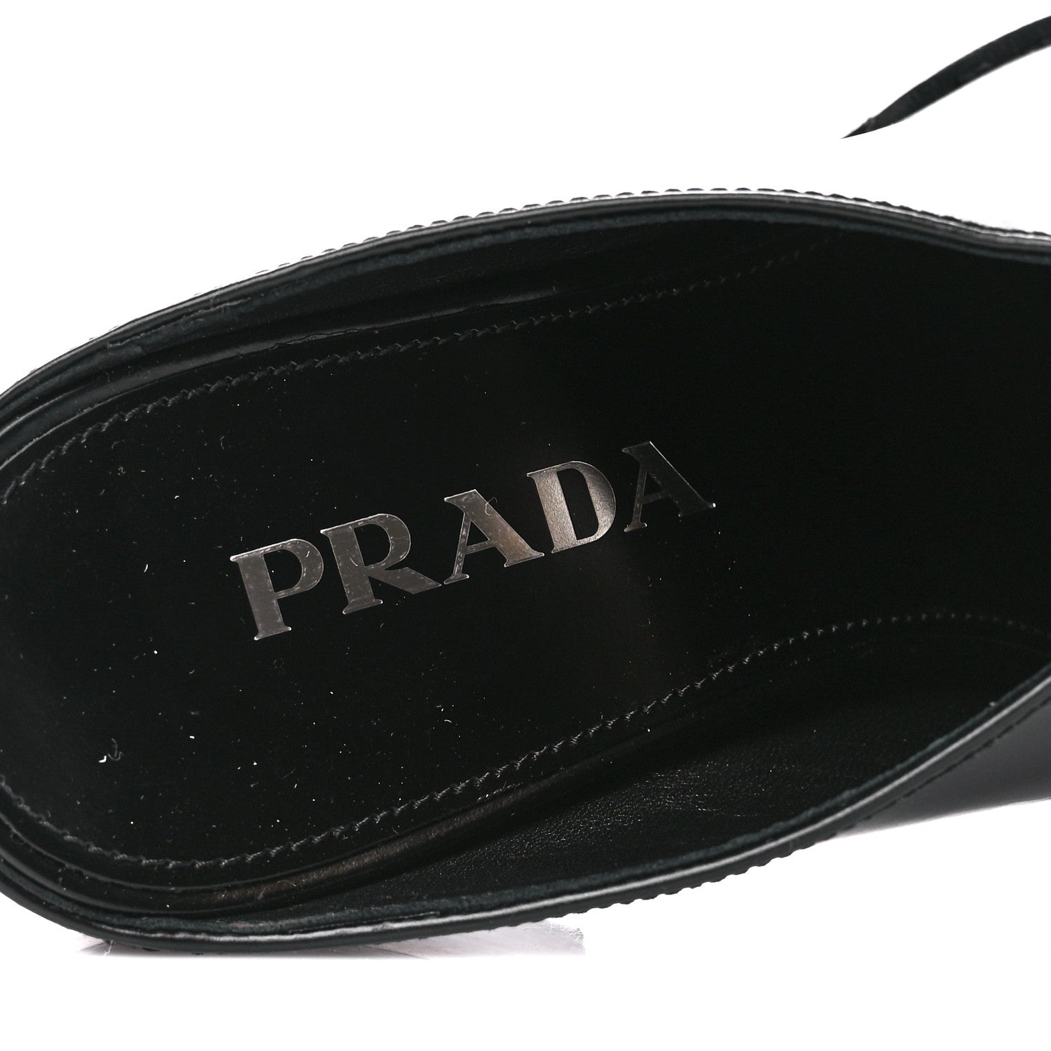 Prada Spazzolato Metal Triangle Logo Texano Pointed Toe 55mm Mules 36.5 Black 8 of 8