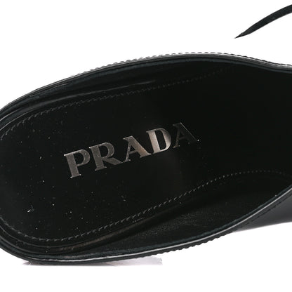 Prada Spazzolato Metal Triangle Logo Texano Pointed Toe 55mm Mules 36.5 Black 8 of 8