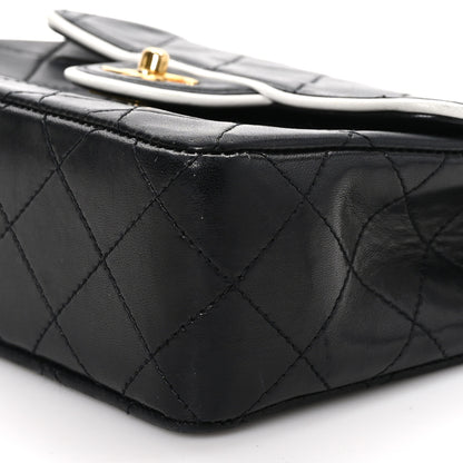 Chanel Lambskin Quilted Mini Square Flap Bag Black White 11 of 11