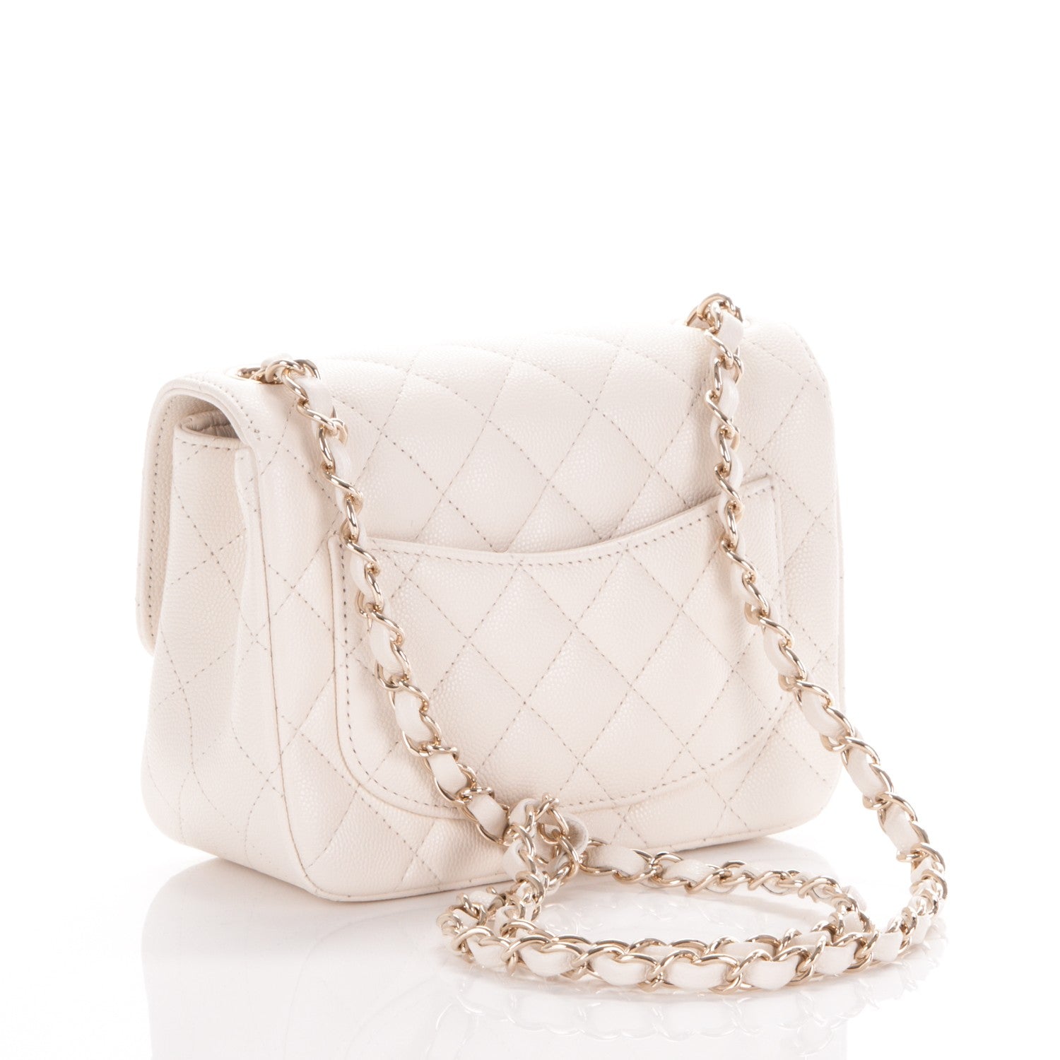 Chanel Caviar Quilted Mini Square Flap White 3 of 7