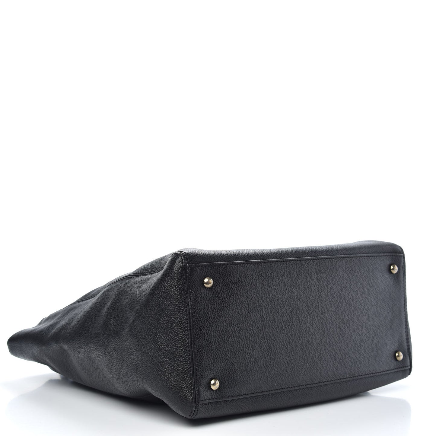 Calfskin Tall Cerf Tote Black