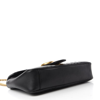 Gucci Calfskin Matelasse Medium GG Marmont Shoulder Bag Black 4 of 17