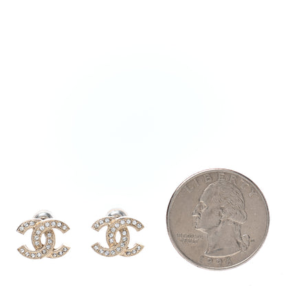 Chanel Crystal CC Earrings Light Gold 2 of 5