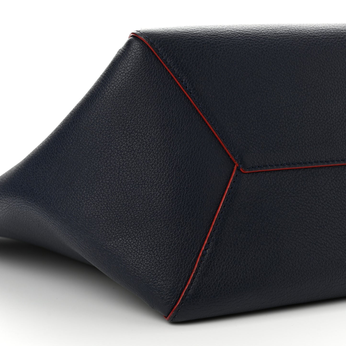 Calfskin Braided Lockme Cabas Marine Rouge