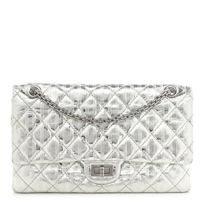 Chanel Metallic Calfskin Striped 2.55 Reissue Flap Silver 1 of 11