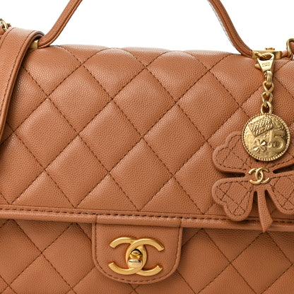 Chanel Caviar Quilted School Memory Top Handle Flap Brown 7 of 9