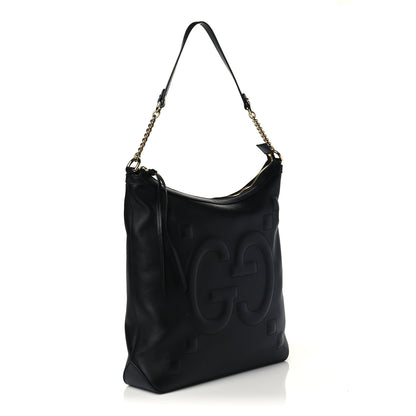 Gucci Apollo Calfskin GG Dadini Embroidered Chain Hobo Black 3 of 10