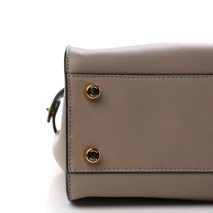 Fendi Vitello Tahiti Burro Medium Peekaboo Iconic Essentially Satchel Tortora Black 8 of 9