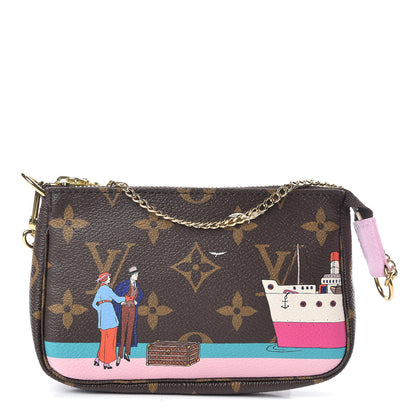 Louis Vuitton Monogram 2016 Christmas Animation Mini Pochette Accessories Rose Ballerine 1 of 10