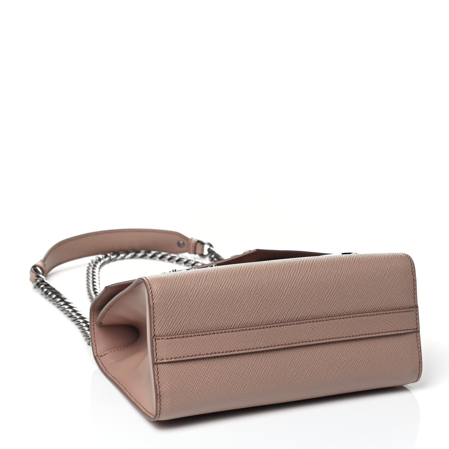 Prada Saffiano Cuir Calfskin Monochrome Patches Envelope Flap Chain Shoulder Bag Cipria 3 of 4