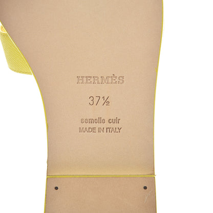 Hermes Epsom Oran Sandals 37.5 Lime 7 of 8