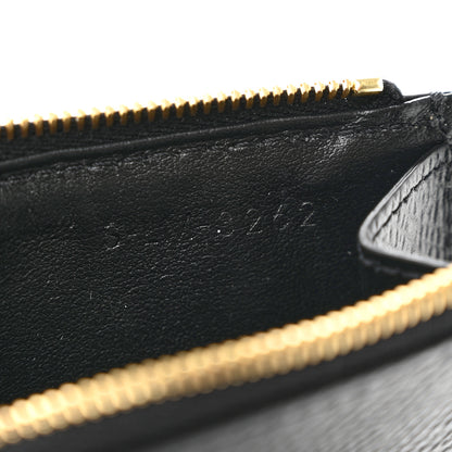 Celine Grained Calfskin Zipped Card Holder Black 6 of 6
