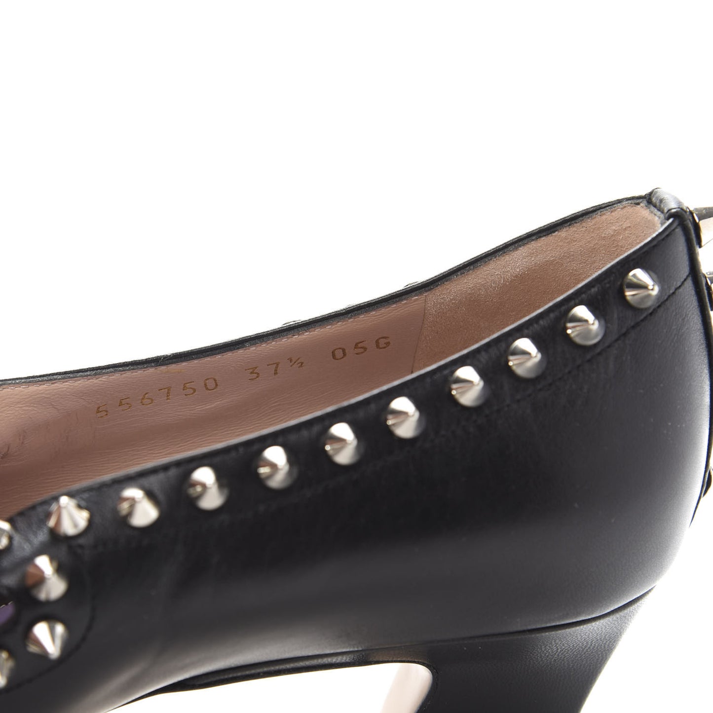 Malaga Kid Bow Spike Berith Low Heel Pumps 37.5 Black