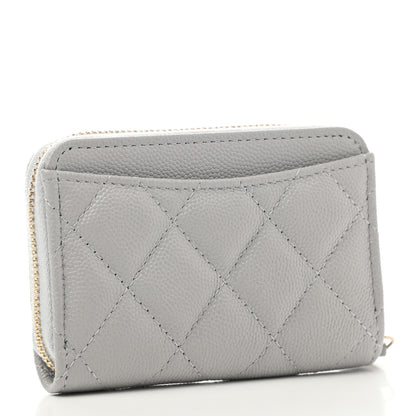 Chanel Caviar Quilted Zip Coin Purse Grey 3 of 7